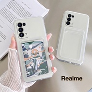 Casing Realme 5 Pro 5i 5s 6i 7i 8 Pro 8i 9 11 Pro Narzo 20 30A 50i 50 Pro V25 Transparent Slot Card 