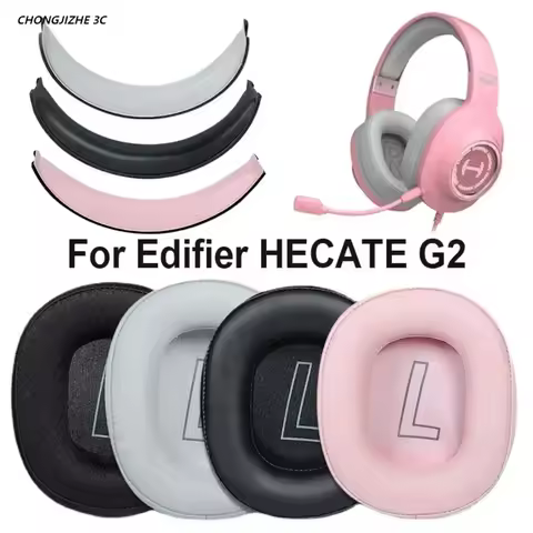 Replacement Leather Earpads Head beam cushion Cover Repair Parts Compatible with Edifier Hecate G2 I