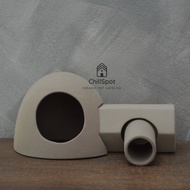 [ChillSpot] Hamster Playground Set 4 Hide House Toys Cage Decorations Sugar Gliders Mud Pipe Play Cl