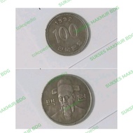 uang koin kuno korea 100 won tahun 1991 sd 2002