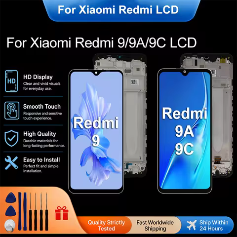 IPS For Xiaomi Redmi 9A 9C LCD M2004J19G Display Touch Screen For Xiaomi Redmi 9 LCD M2006C3LG M2006
