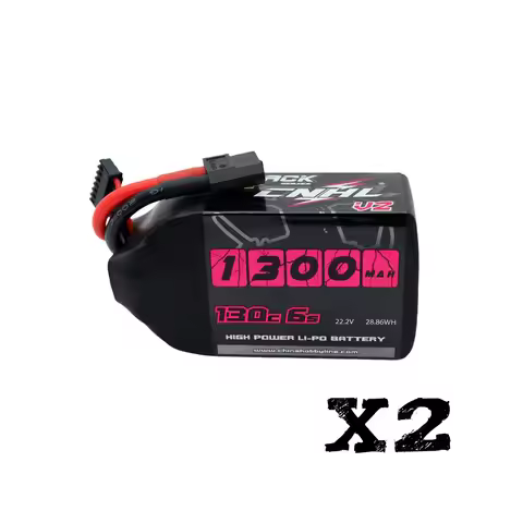 2 Packs CNHL 1300mAh 22.2V 6S Lipo Battery with XT60 Plug
