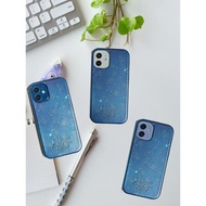 （日本進口）美少女戰士蘋果手機殼適用于iPhone12mini優質合成皮革金箔壓字觸感舒適防摔高級感藍色