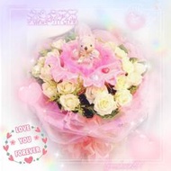 【歐式綠坊花苑】 [gfo035] 白玫瑰花束~傳情花束 情人節花束~桃園中壢花店 林口花店 新竹花店 竹北花店 花苑