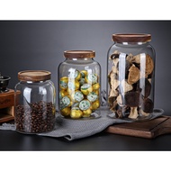 NEW BOROSILICATE GLASS CONTAINER WITH WOODEN LID-1250 TO 3000ML
