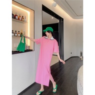 Pretty Straight Dress A2602 light pink dress with white collar