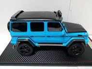 「LSW」1/18 原廠奔馳吉普越野車頂燈版樹脂汽車模型 G500 4x4 藍色擺件