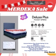 Central Deluxe Plus Pocket 80x200 Set Kasur Spring Bed Sandaran Aurora