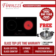 Firenzzi FRD-2177 XP 2-in-1 Induction/Ceramic Cooker Hob FREE Stainless Steel Pot (Bubble Wrapping +