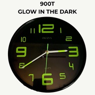 Jam Dinding Bulat Quartz OGANA 900T Model Glow in The Dark 25CM - Jam Dinding Glow In The Dark Teran