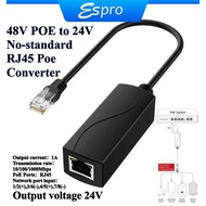 10/100/1000Mbps IEEE802.3af/at Standard 48V to Non-standard 24V RJ45 POE Converter for Access Contro