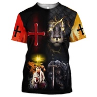 2025พระเยซูคริสต์เสื้อยืดผู้ชาย3D พิมพ์วินเทจเสื้อผู้ชายแขนสั้นฮาราจูกุเสื้อวินเทจชาย
