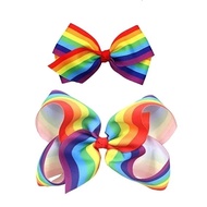 Hair Clip Bow Rainbow Size 4"-8" LGBT LGBTQ Pride Ribbon Prop