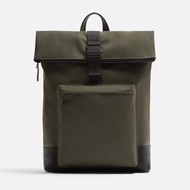 美國 ZARA 軍綠色尼龍布 單扣型 背囊
