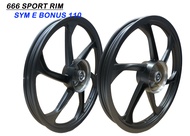666 Sport Rim (6L) SYM (E Bonus 110 Black Front & Rear Brake DRUM) (Ada Bearing) FR1.4 / RR1.6