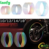 LANFY Motorcycle Reflective Stripes Durable Motorcycle Accessories Car Reflective Sticker 16 Stripes 10/12/14/18 inches PVC Wheel Rim Tape