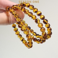 Flower Amber Bracelet 7 Mi Orange Yellow Resin Fossil Girl Boy