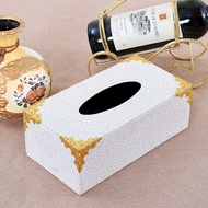 [European tissue box]Fashion Tissue Storage Box European Tissue Box Home Hotel Special Leather Tissue Box Creative Fashion Tissue Box Napkin Box