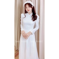 (410-A412) Áo dài 2 tà tay bồng đính ngọc phù hợp dự tiệc cưới hỏi hội nghị chụp hình áo dài học sin