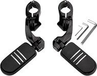 VG MOTO Motorcycle 1.25" Short Angled Footpegs Adjustable Highway Footrests with Clamps Mounts kit C