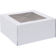 CAKE WHITE TOP WINDOW BOX  5",8",9",10",10.5",11", 12" INCH