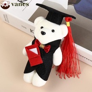 VANES Graduation Bear Doll, Congratulation Celebrate Party Bachelor Bear Plush Toy, Funny Commemorative 14cm Graduation Ceremony Doctor Cap Bear Toy Birthday Gift