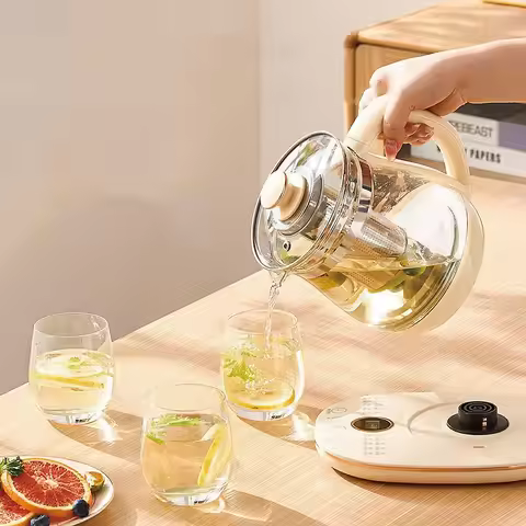 800W Smart Health Pot 1.8L Electric Kettle Multifunctional Office Glass Flower Teapot 24h Reservatio