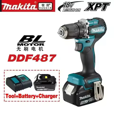 100%Makita DDF487 ddf487 18V Screwdriver Brushless Electric Drill Impact Drill Of Decoration Team Po