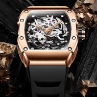 BONEST GATTI Luxury Men Watch German Full Automatic Mechanical Watch Barrel Luminous Skeleton