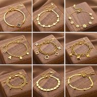 gelang titanium gelang couple European American Cross-Border Jewelry All-Match Titanium Steel Bracel