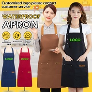 Hang Neck Apron Kitchen Apron Cotton Waterproof Oilproof Apron With Front Pocket Chef Cooking Apron 