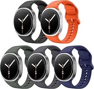 MoKo 5 Pack Sport Bands for Samsung Galaxy Watch 8 Band 40mm 44mm/Galaxy Watch 8 Classic 46mm, Soft 