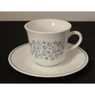 Vintage Corelle 'Blue Heather" Coffee or Tea Cup & Saucer
