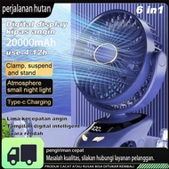 20000mAh Mini Portable Handheld USB Clip Fan 360 Rotation Silent LED Monitor Fan