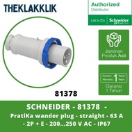 SCHNEIDER - 81378 - Pratika Wander Plug - Straight - 63A - 2P + E - 200..250 V AC - IP67