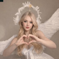MXMIO Feather Glory Crown Headband, Dress Up Props Double Layer Virgin Mary Queen Tiara, Gothic Vint