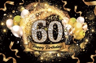 5x3ft Diamond Balloon 60th Birthday Photography Backdrop Happy Birthday Photo Background Props for 3
