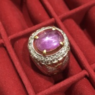 Batu pink jamrud zamrud, emas asli, berlian asli. Akik cincin