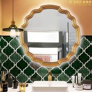 美式簡約異形浴室鏡化妝室鏡裝飾鏡洗漱鏡子復古造型化妝鏡壁掛