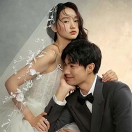 Bridal veil with floral lace and classic border 1m5 x 3m Giangpkc 2025 July