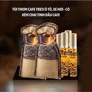 Túi Thơm Cafe Treo Ô Tô Xe Hơi - Có Kèm Chai Tinh Dầu Cafe - tinh dầu treo xe ô tô