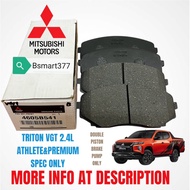 Mitsubishi front brake pads triton vgt athlete/premium 4x4 2.4L kl2t kl3t (2019-2024)(NOT FOR VGT ST