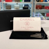 全新未使用品!!!CHANEL LONG WALLET 粉色編織CC LOGO@220開 #香奈兒長銀包 #香榭站正品