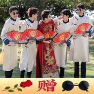 Váy Cưới Phong Cách Trung Hoa Mới Cho Cô Dâu Và Chú Rể Váy Cạp Cao Xếp Nếp Dài Tay Váy Cưới Hanfu Ch