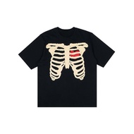 T-Shirt Heart Skeleton Pattern Alternative Fashion Sweet-Dark Style