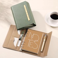 A5 A6 Three-fold binder Notebook Business Notepad leather Meeting Minutes Journal Office School Stat