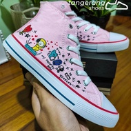 [Q-T3T][ ] BTS BT21 PINK MOTIF SHOES FOR GIRLS, GIRLS' BOOTS AGED 1 2 3 4 5 6 7 8 YEARS CONVERS best