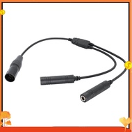 GA Dual Plugs to  5 Pin XLR Adapter Black Aviation Headphone Cable for Aviation Communication