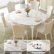 KK Extendable Folding Round HDB Sintered Stone Dining Set Foldable Table