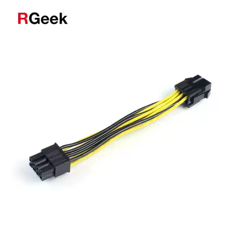 RGEEK 10CM PCIe 6pin to 8pin Adapter, PCI-e 6-pin Male to 8-pin Female Converter for PCI Express 8pi